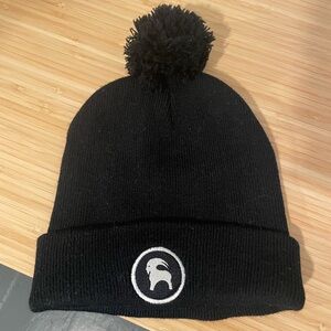 Black Pom-Pom Beanie Hat